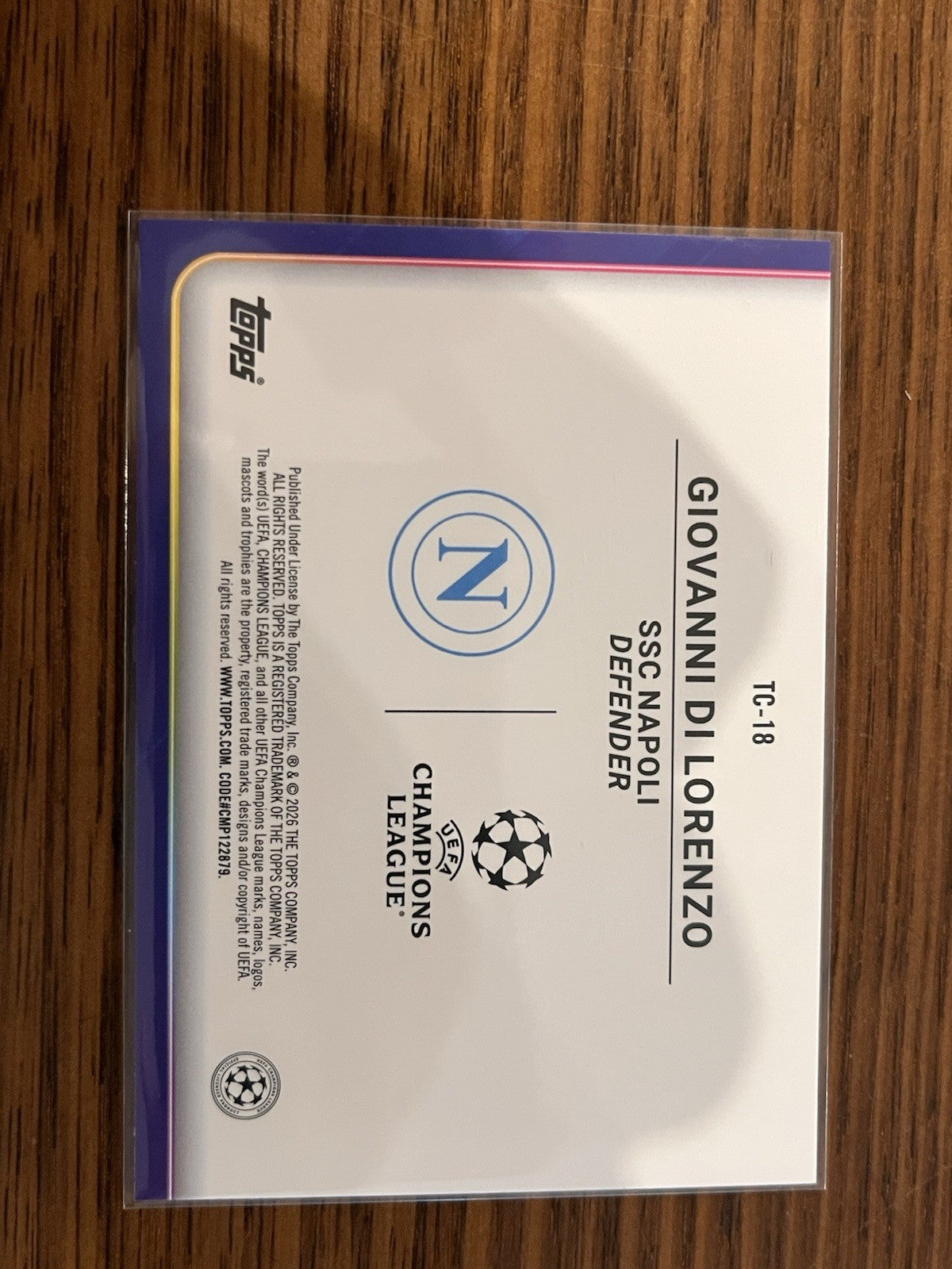 Giovanni Di Lorenzo Trophy Chasers TC 18 Topps UEFA Champions League2