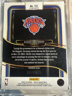 2024 25 Panini Select Jalen Brunson #151 Maroon Prizm Numbered 7/1751
