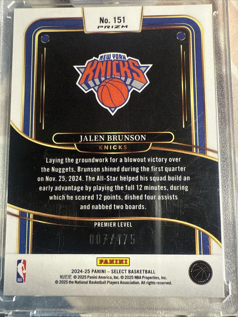 2024 25 Panini Select Jalen Brunson #151 Maroon Prizm Numbered 7/1751
