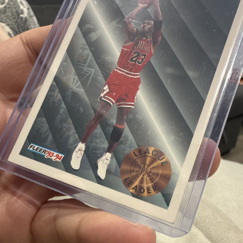 Michael Jordan League Leader 1993 94 Fleer #224 Chicago Bulls Insert3