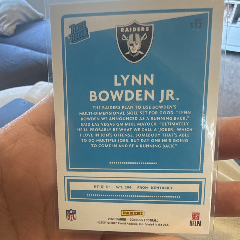 2020 Panini Donruss Rated Rookie #352 Lynn Bowden Jr. Las Vegas Raiders1