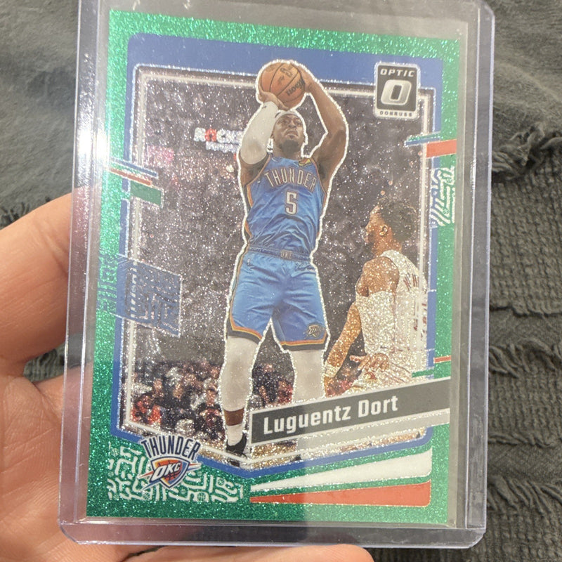 Panini Donruss Optic Luguentz Dort Green Prizm #6 14/77 OKC Thunder0