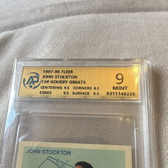 Fleer 1997 98 John Stockton Goudey Greats Insert #13 AiGrading 9 Mint1