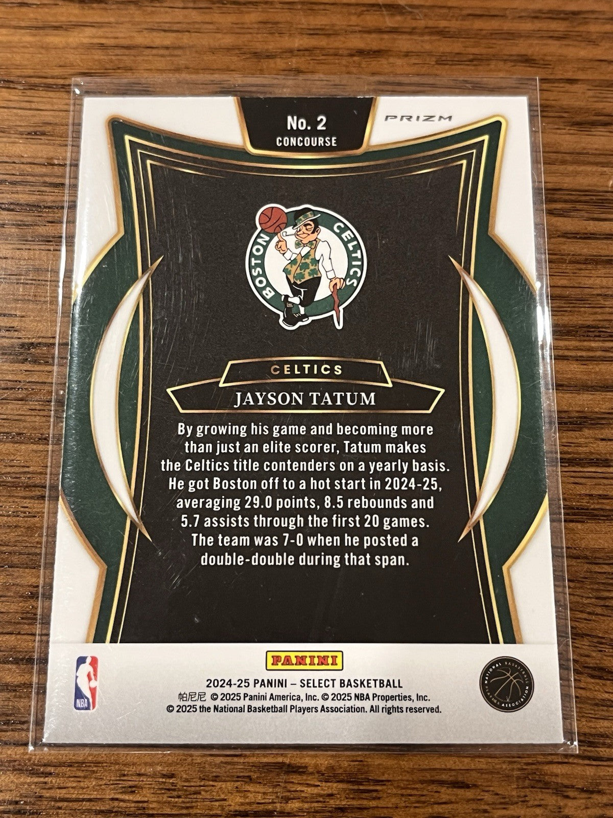 Panini Select 2024 25 Jayson Tatum Concourse No. 2 Prizm Boston Celtics2
