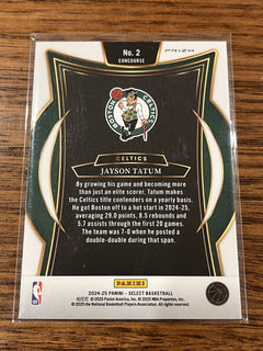 Panini Select 2024 25 Jayson Tatum Concourse No. 2 Prizm Boston Celtics2