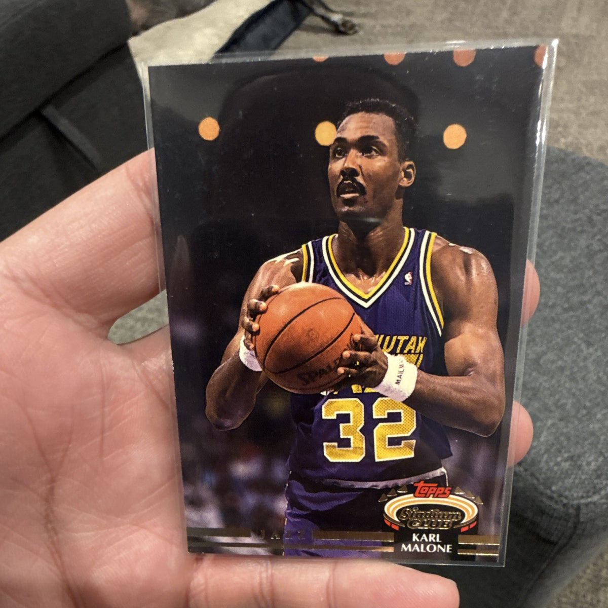 Topps Stadium Club 1992 Karl Malone Utah Jazz #13 Rookie Basketball Card0