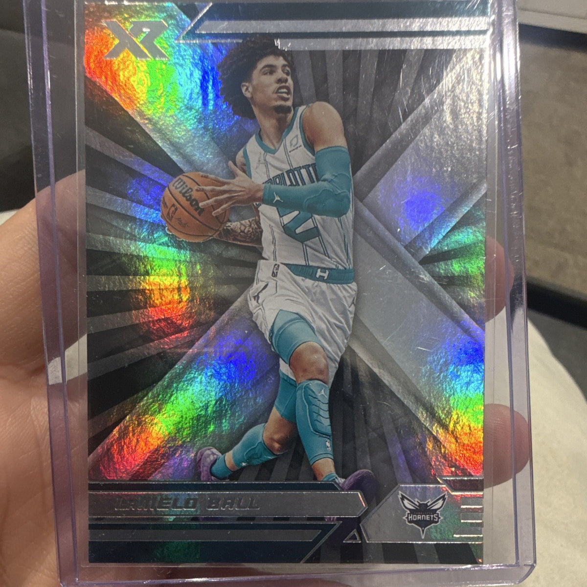 Panini LaMelo Ball Holo 2021 22 Chronicles XR Basketball Card #395 Hornets0