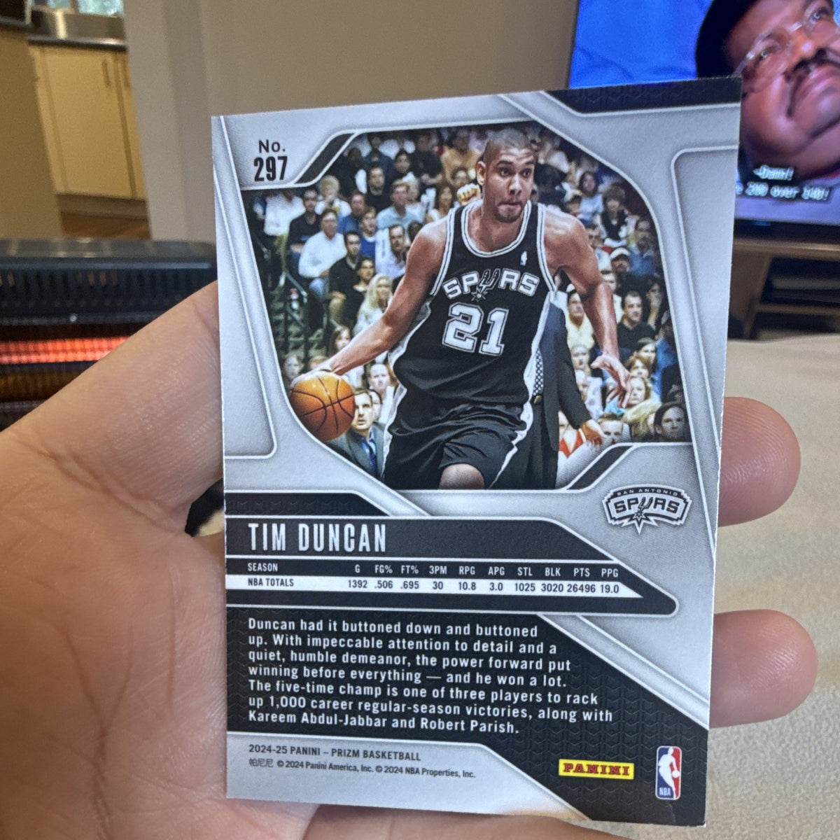 Panini Prizm 2024 25 Basketball Tim Duncan Legends San Antonio Spurs #2971