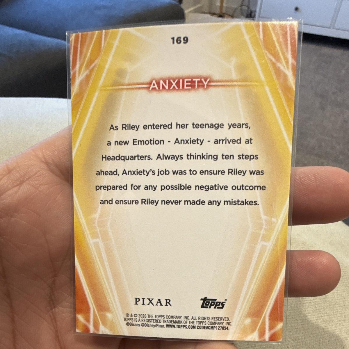 Topps Pixar Disney Inside Out 2 Anxiety Holographic Non Sport Card #169 2026 EN1