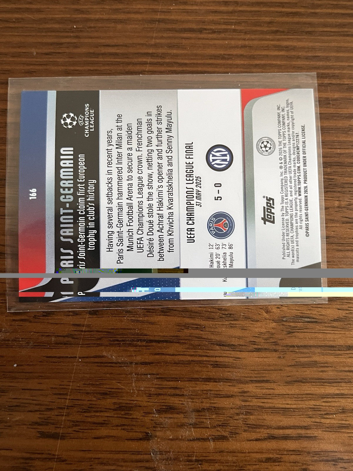 Topps UCL Paris Saint Germain Winners Team Celebration #166 24 252