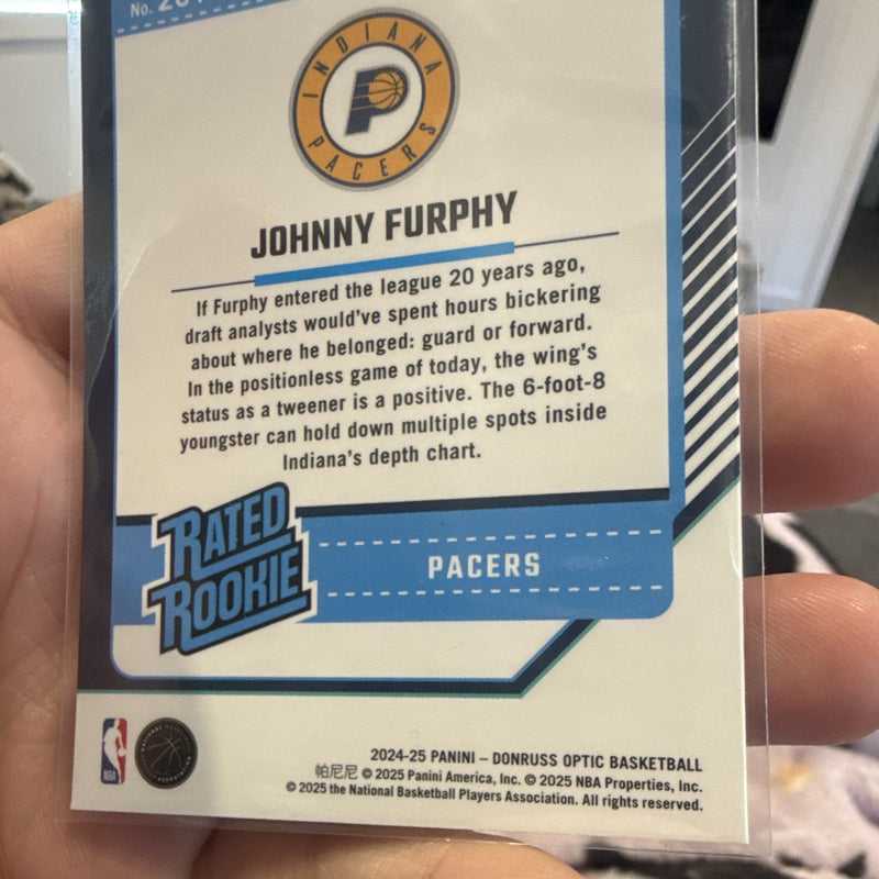 Panini Donruss Optic 2024-25 Johnny Furphy Rated Rookie #261 Pacers2