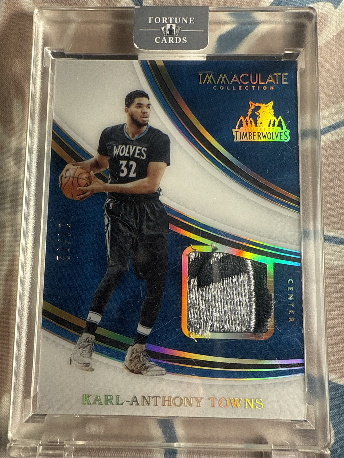 2016 17 Panini Immaculate Karl Anthony Towns Jersey Number Patch0