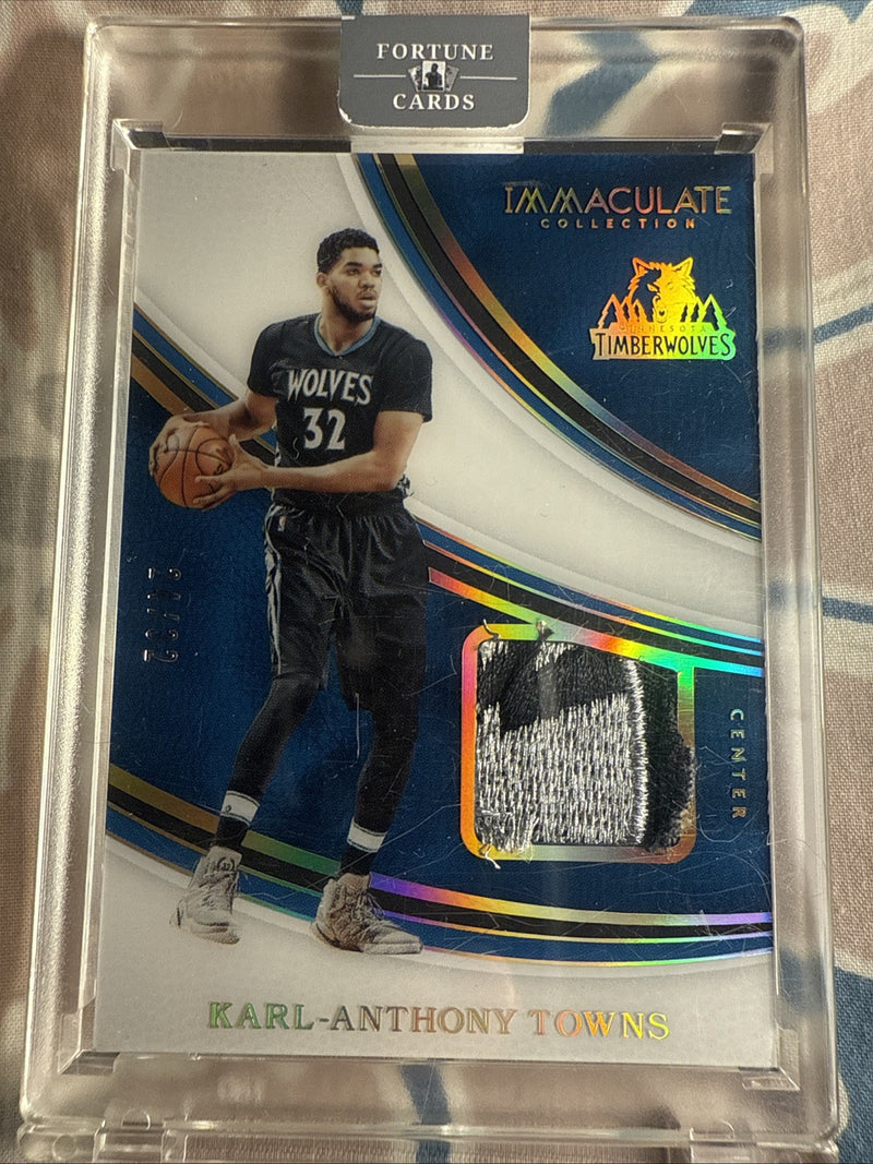 2016 17 Panini Immaculate Karl Anthony Towns Jersey Number Patch0