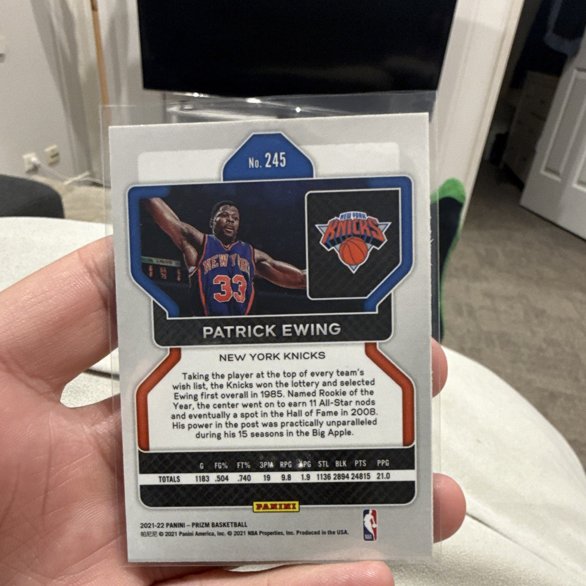 Panini 2021 22 Prizm Basketball Patrick Ewing New York Knicks #245 Insert1
