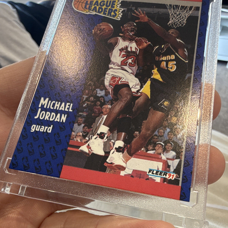 Fleer 1991 League Leaders Insert #220 Michael Jordan Chicago Bulls3