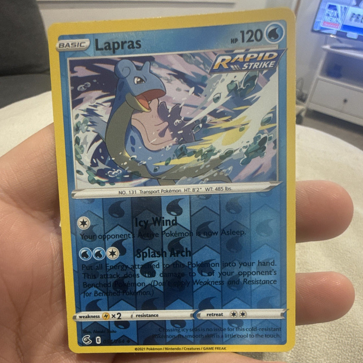 Lapras Rapid Strike Reverse Holo Sword & Shield Fusion Strike 031/264 2021 ENG0