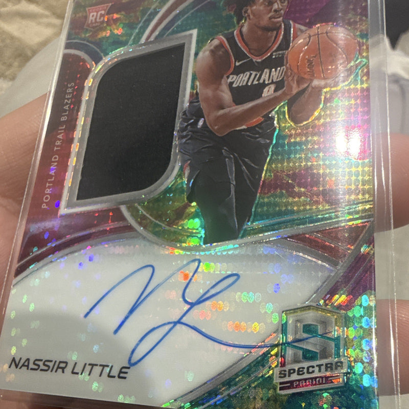 Panini Spectra 2019 20 Nassir Little RC Auto Patch Prizm Celestial #207 41/992