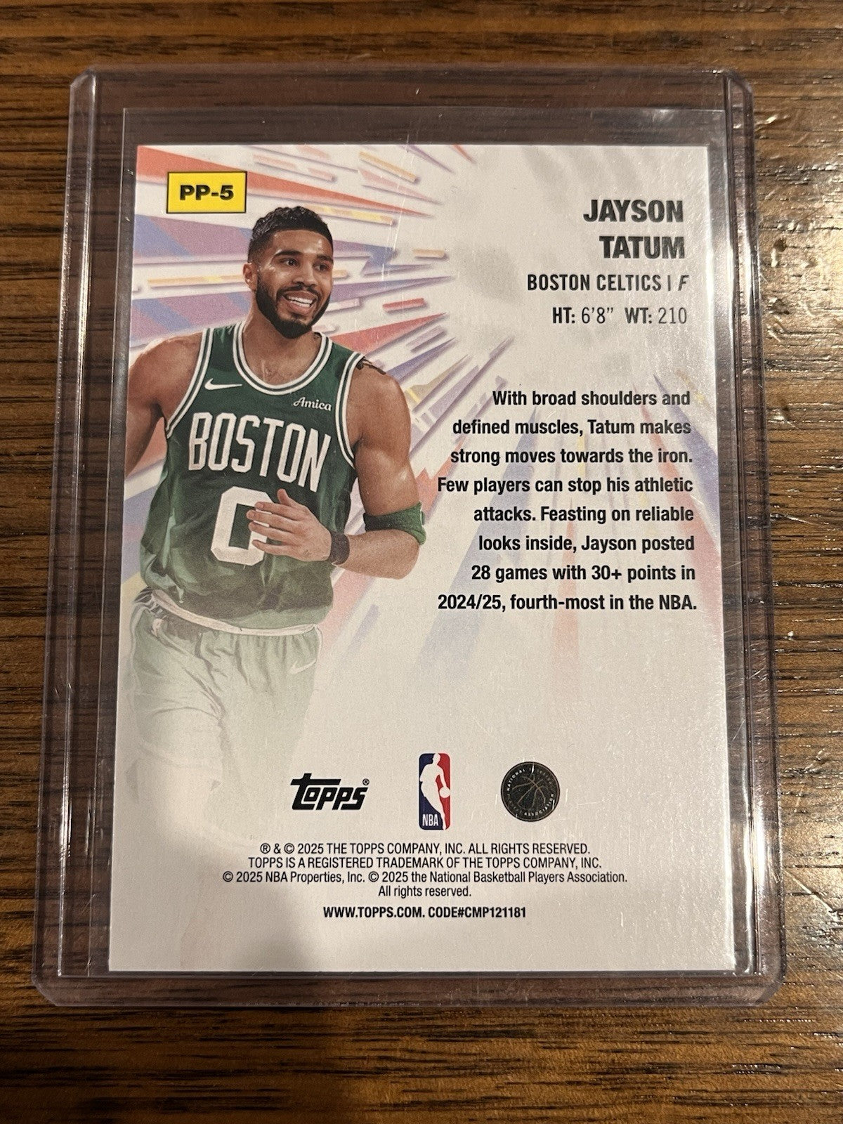 Topps Jayson Tatum Power Players PP 5 2024 25 Topps Boston Celtics2