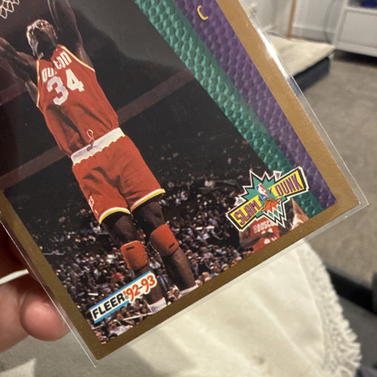 Fleer 1992 93 Slam Dunk Insert Hakeem Olajuwon #294 Houston Rockets3