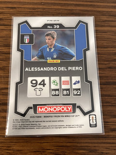 Panini Monopoly Prizm World Cup 26 Del Piero Italy No. 39 Parallel2