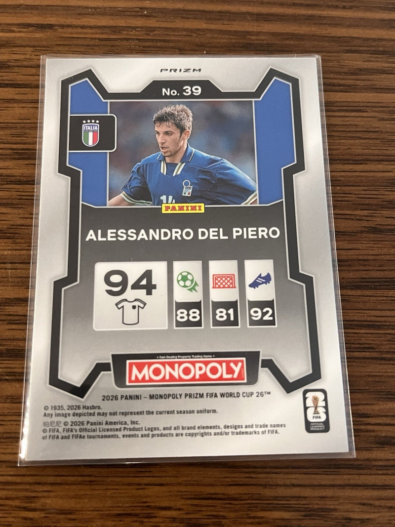 Panini Monopoly Prizm World Cup 26 Del Piero Italy No. 39 Parallel2