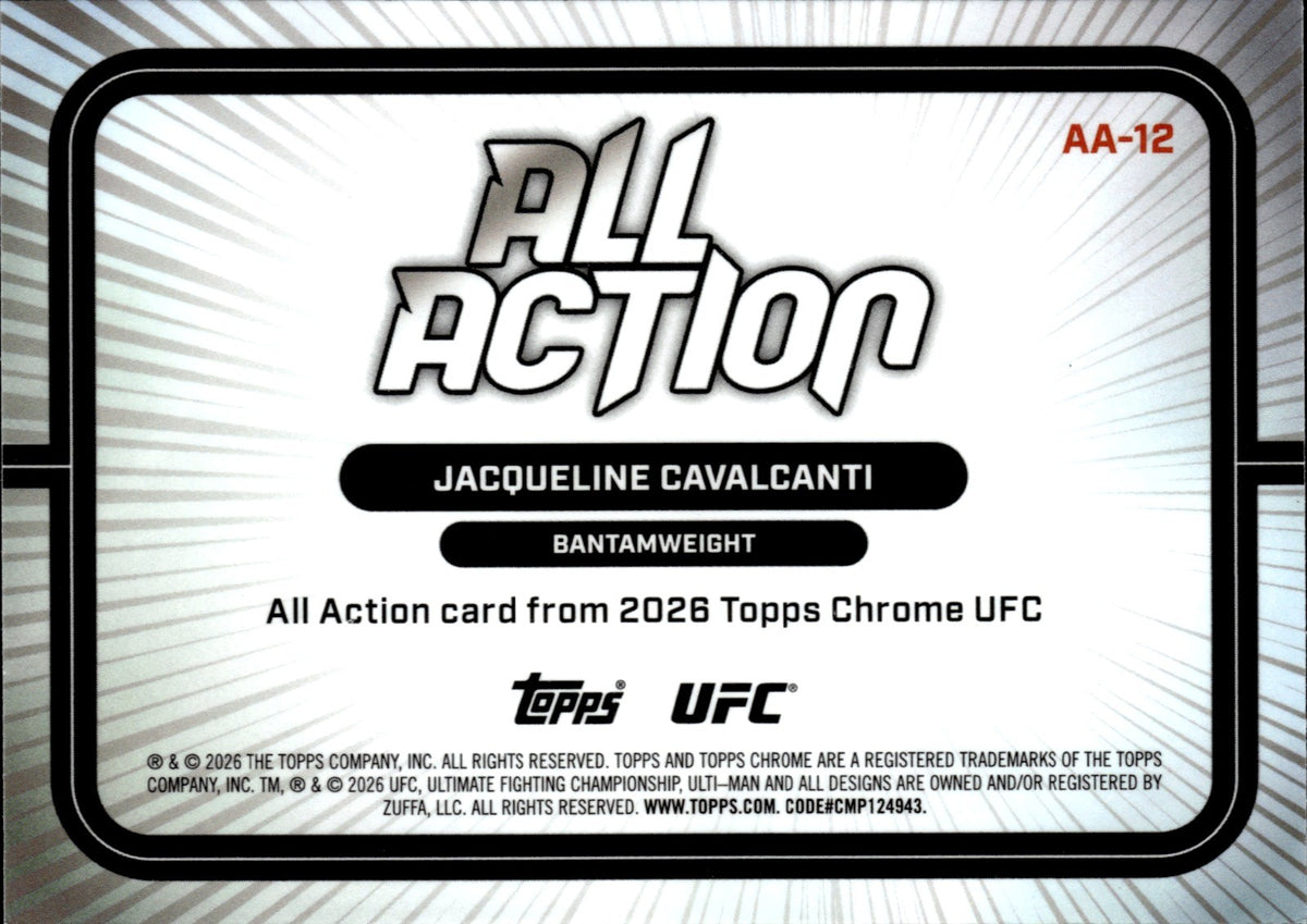 Jacqueline Cavalcanti All Action Topps Chrome UFC   All Action AA 12 NM1