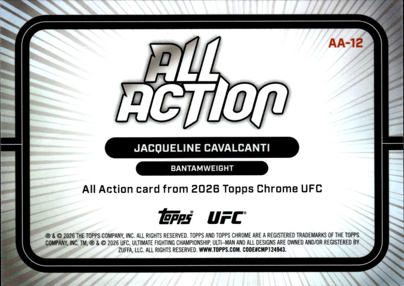 Jacqueline Cavalcanti All Action Topps Chrome UFC   All Action AA 12 NM1