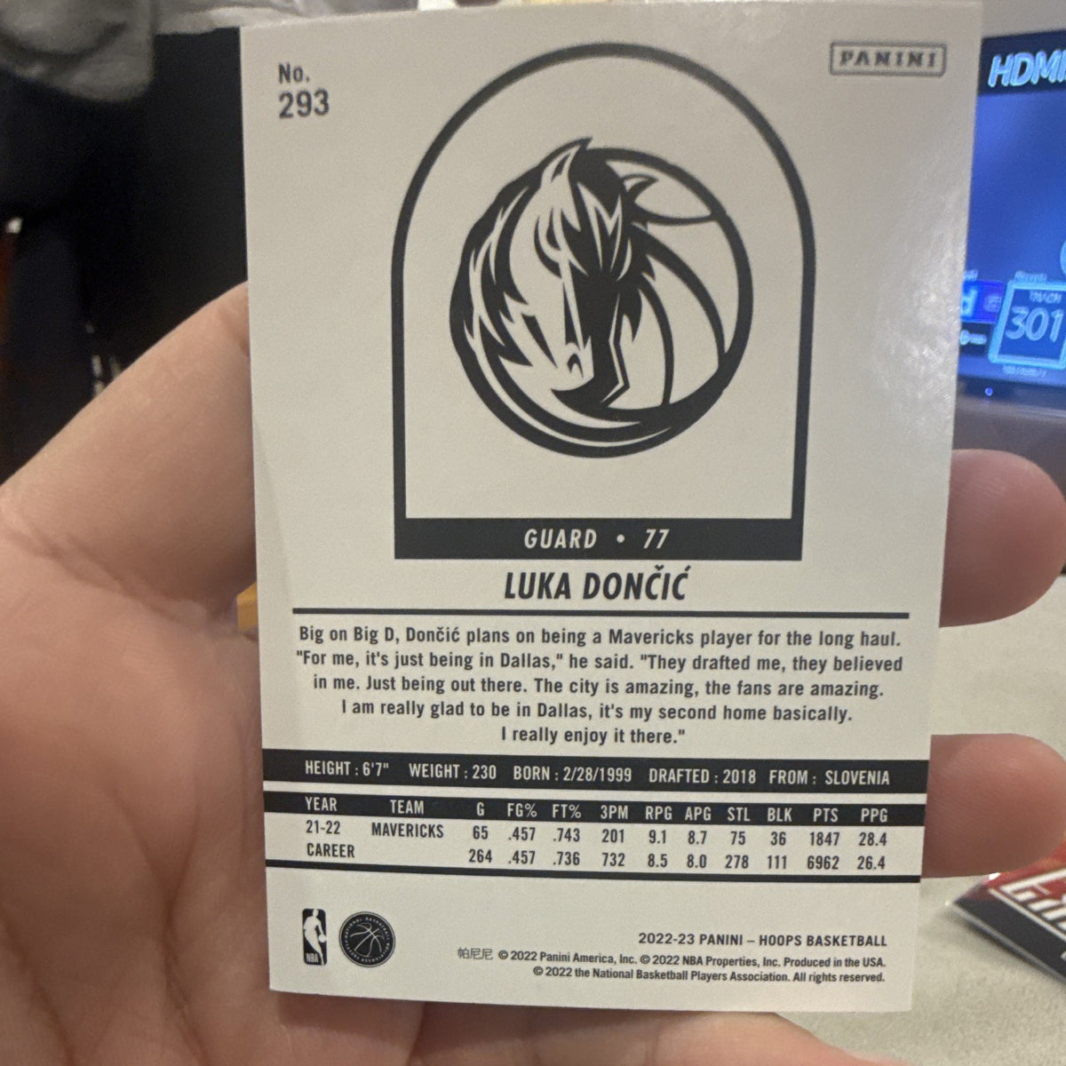 Panini 2022 23 NBA Hoops Base Set Luka Dončić Dallas Mavericks #2931