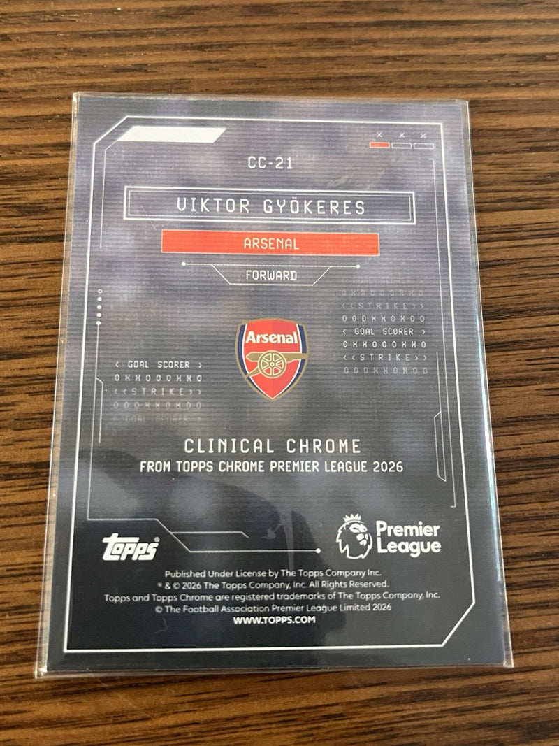 Topps 2026 Chrome Premier League Clinical Chrome CC 21 Viktor Gyökeres Arsenal2