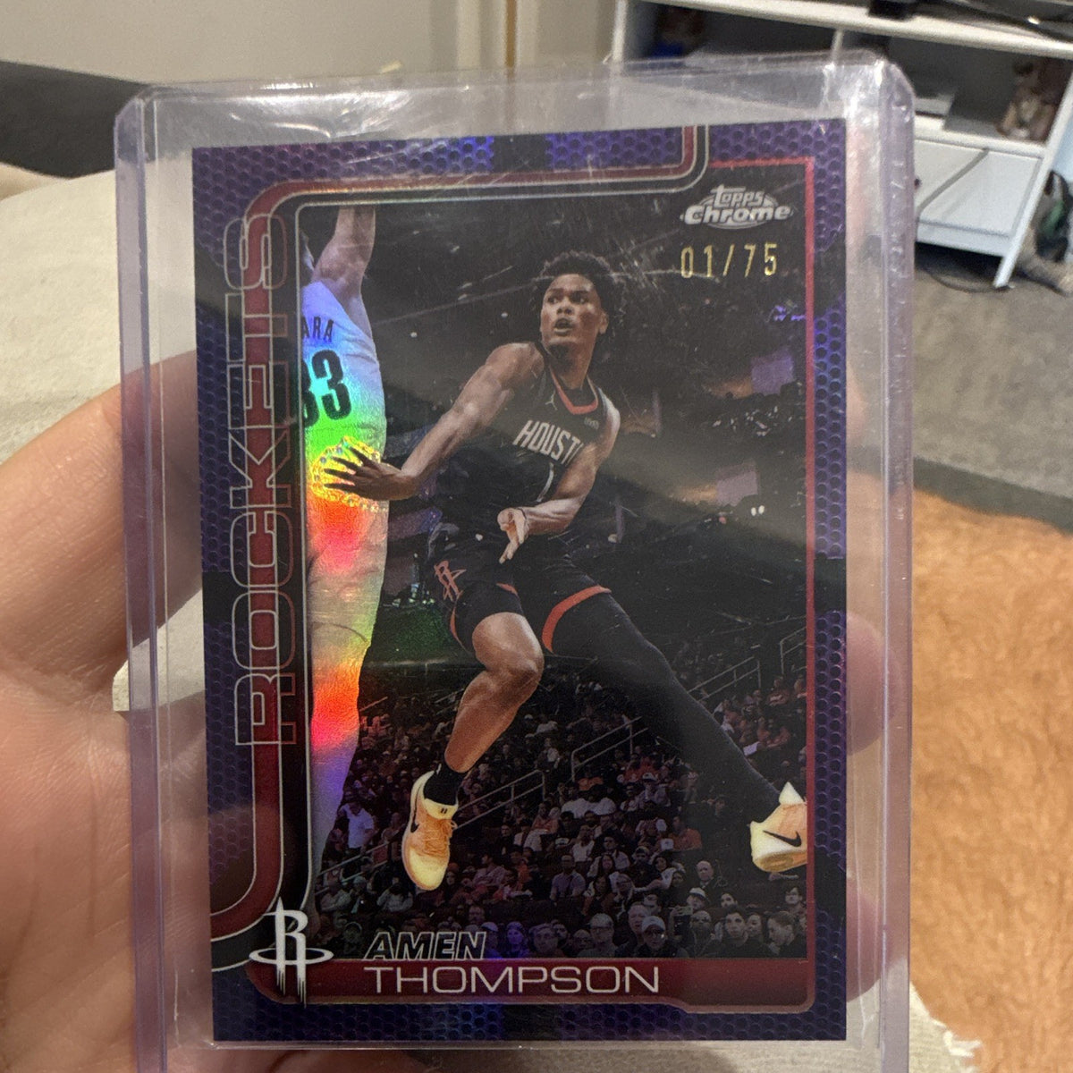 Topps Chrome Amen Thompson 2024 25 Rookie Houston Rockets #44 01/750