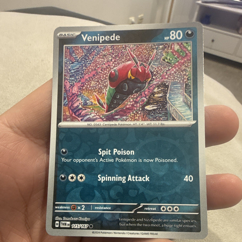 Nintendo Pokémon TCG Venipede Common Twilight Masquerade 115/167 English 20240