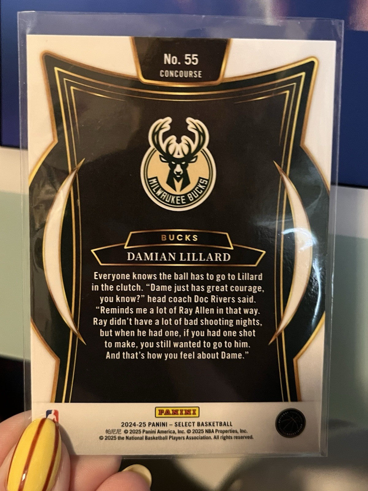 Damian Lillard Base 2024-25 Panini Select Basketball 55 Milwaukee Bucks2