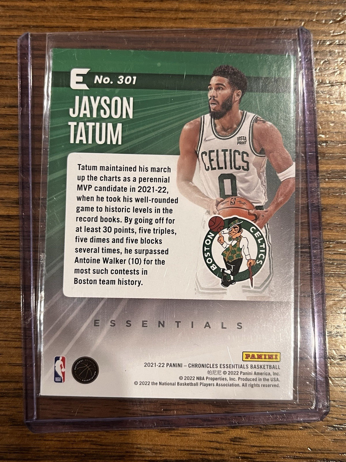 Jayson Tatum Essentials Insert Panini Chronicles 2021 22 301 Celtics NBA2