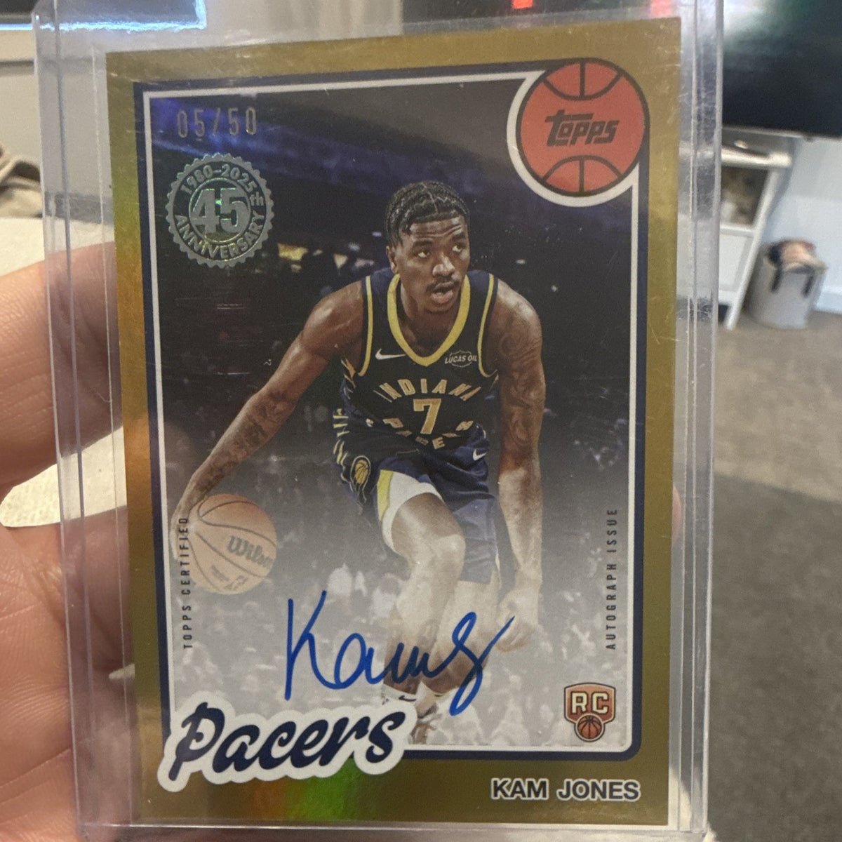 Topps Kam Jones 2025 Basketball RC Auto Gold 05/50 Indiana Pacers 80B2R KO0