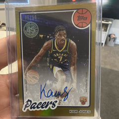 Topps Kam Jones 2025 Basketball RC Auto Gold 05/50 Indiana Pacers 80B2R KO0