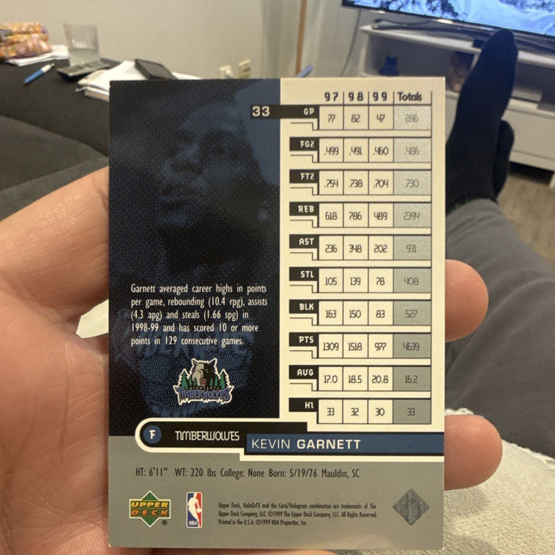 Upper Deck HoloGrFX Insert Kevin Garnett 1999 #33 Timberwolves NBA1