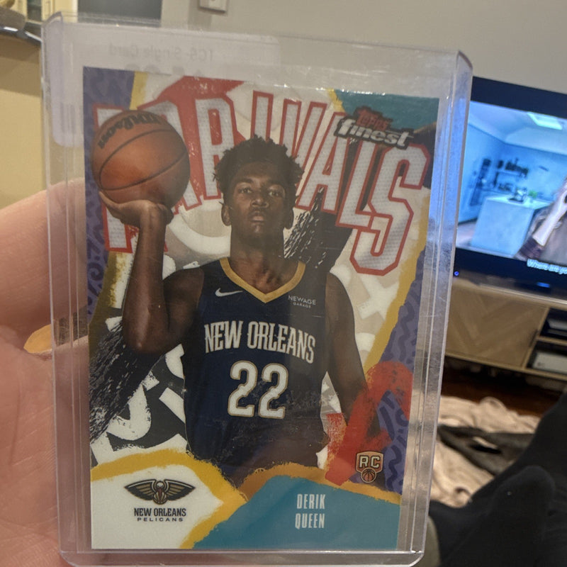 Topps 2025 26 Finest Basketball Arrivals A 13 Derik Queen RC Pelicans0