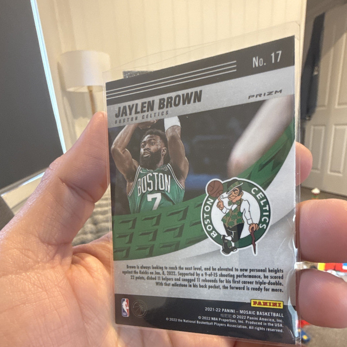 Panini 2021-22 Mosaic Jaylen Brown Elevate Prizm No. 17 Boston Celtics2