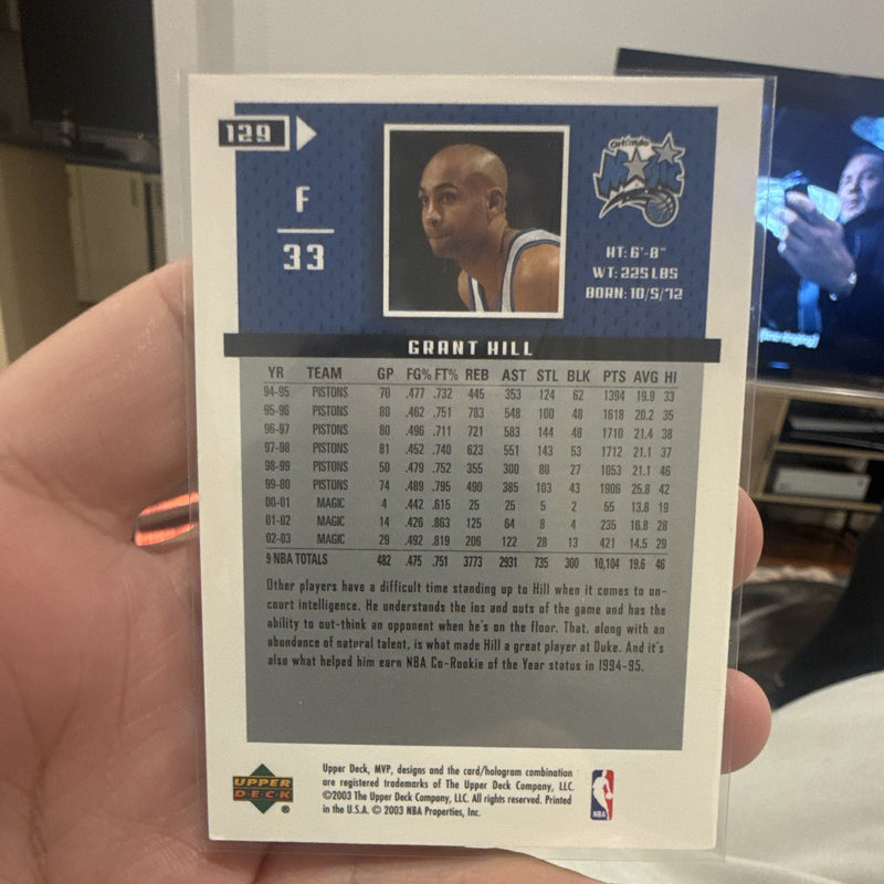 Upper Deck MVP 2003 Grant Hill Base Set #129 Orlando Magic NBA Trading Card1