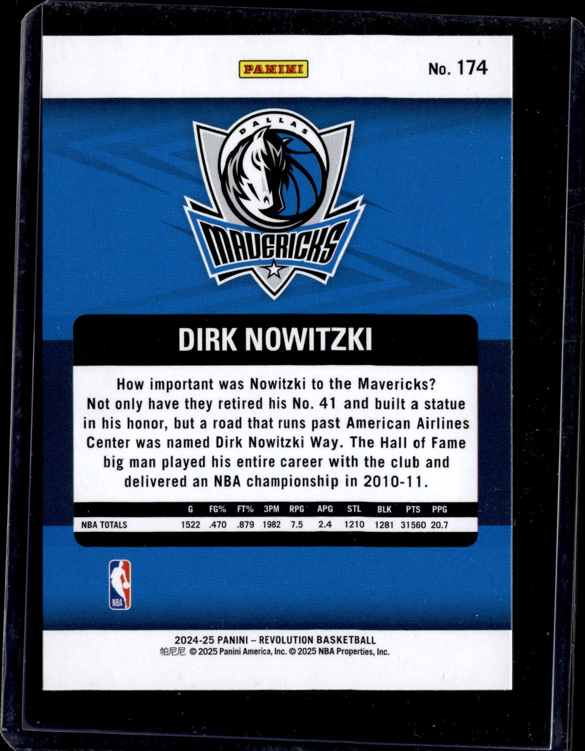 Dirk Nowitzki Base Panini Revolution 174 NM1