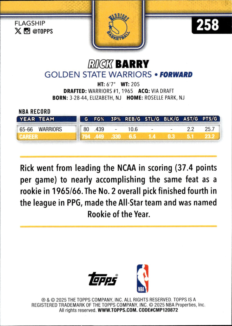 Rick Barry Base Topps 258 NM1