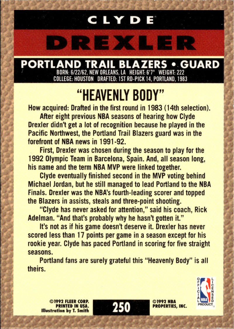 Clyde Drexler Base Fleer 250 NM1