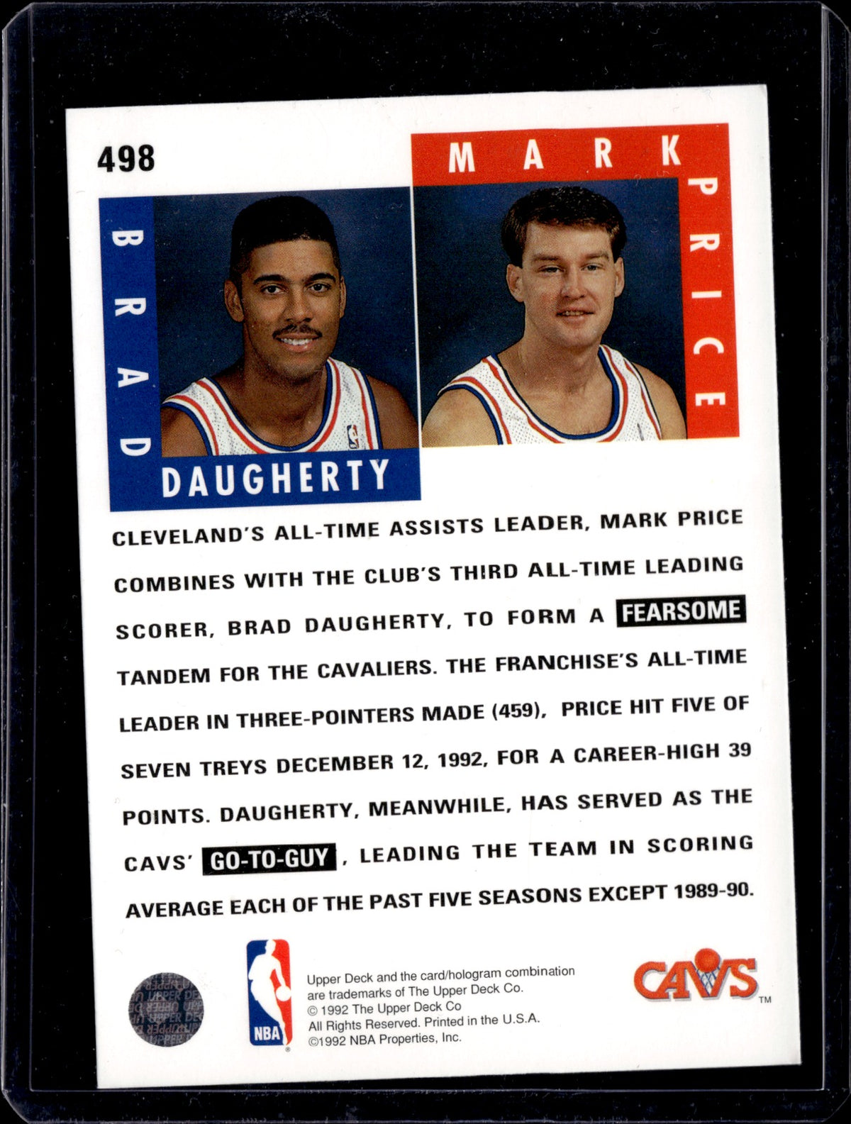 Brad Daugherty / Mark Price Base Upper Deck 498 NM1