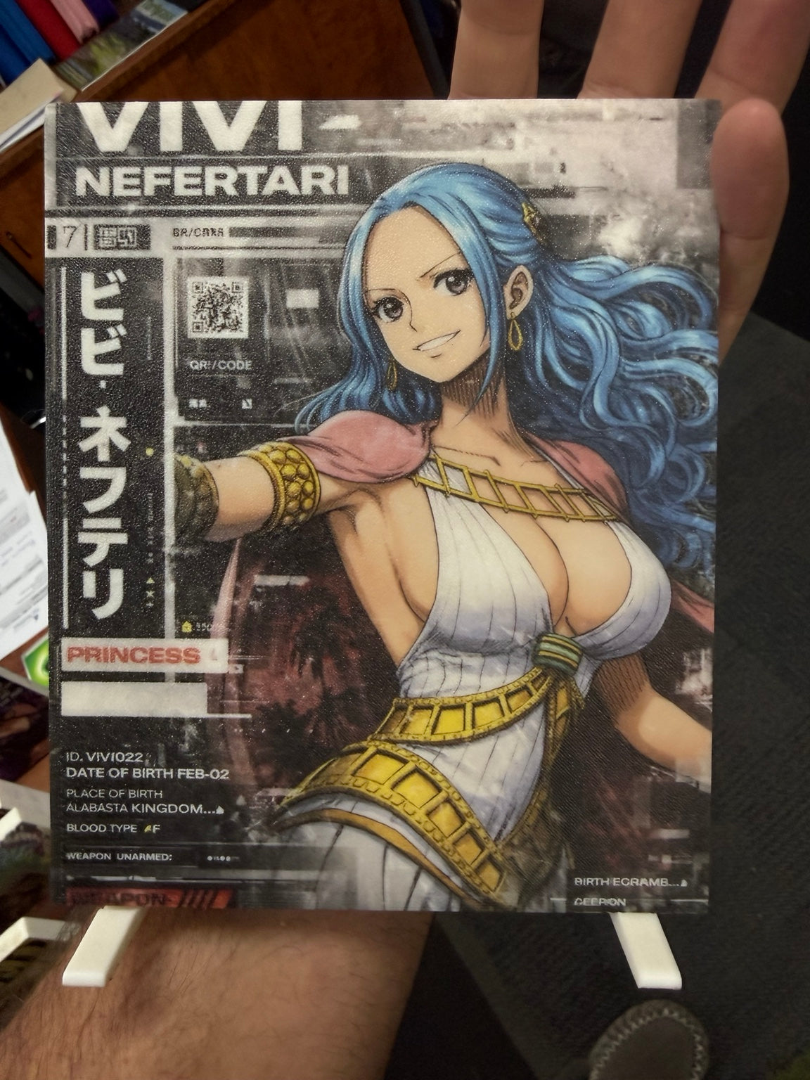 The Original Cardmate custom trading card display with anime artwork