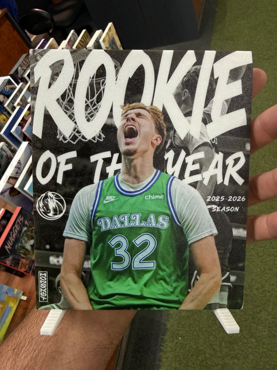 The Original Cardmate custom basketball rookie card display artwork