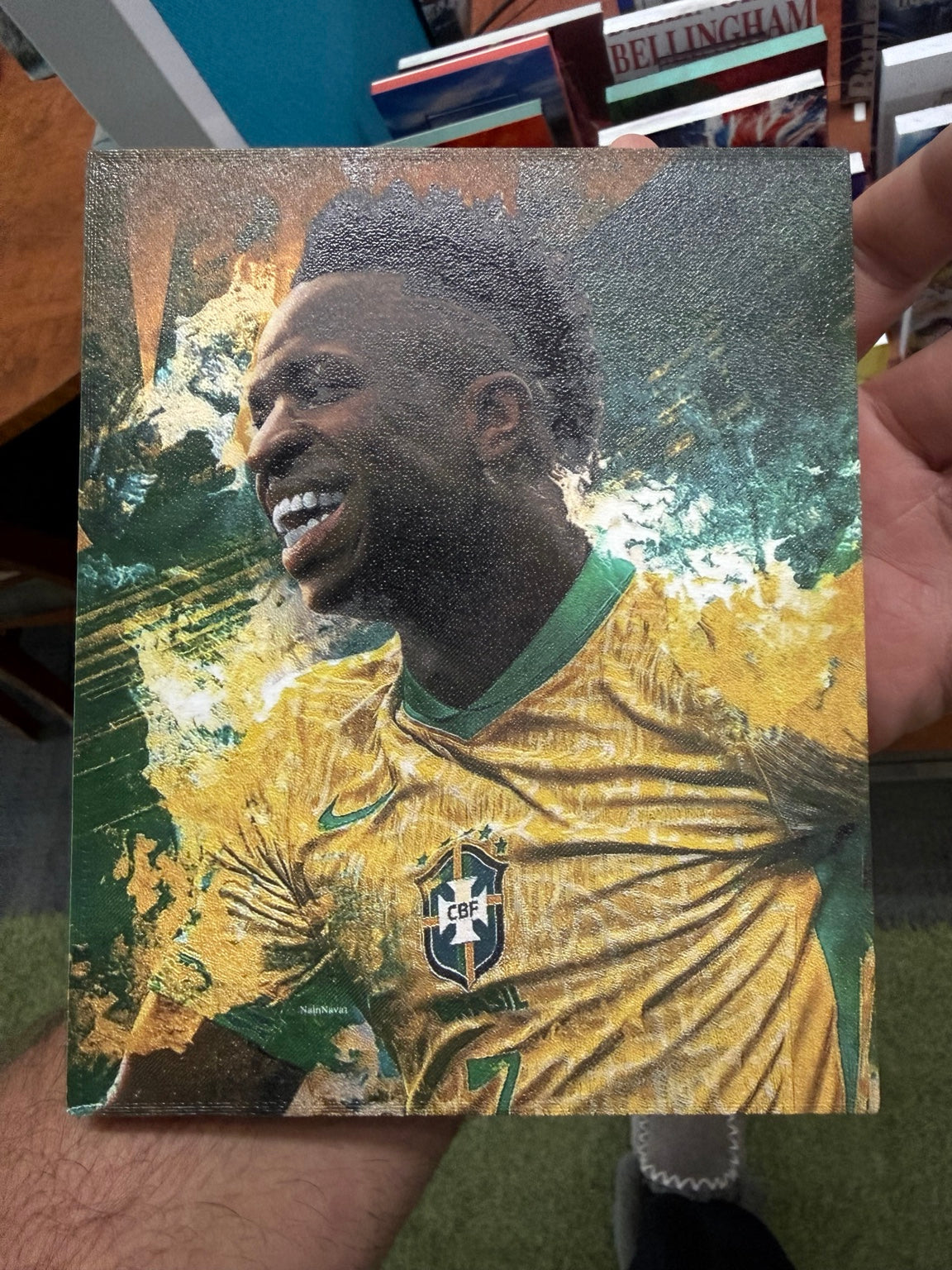 The Original Cardmate custom Brazil football card display artwork